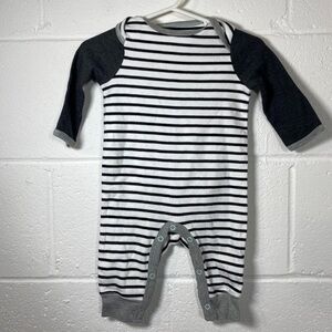 Cloud Island Black and White Striped Footie
